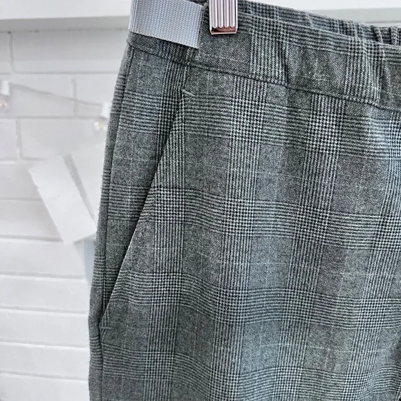 Is-ness Japan Belted Tuck Houndstooth Plaid Trousers